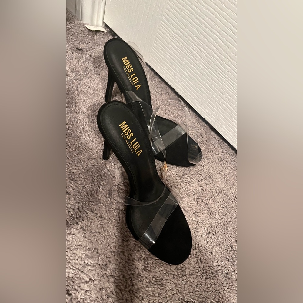 Clear Black Heels